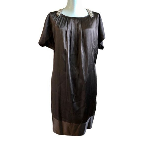 BCBG MAXARIA brown silk mini dress size 4 - Picture 2 of 8